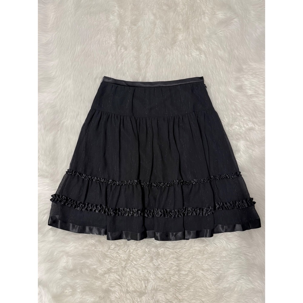 Jesus Diamante Honey Diva Hime Gyaru Black Metallic Skirt